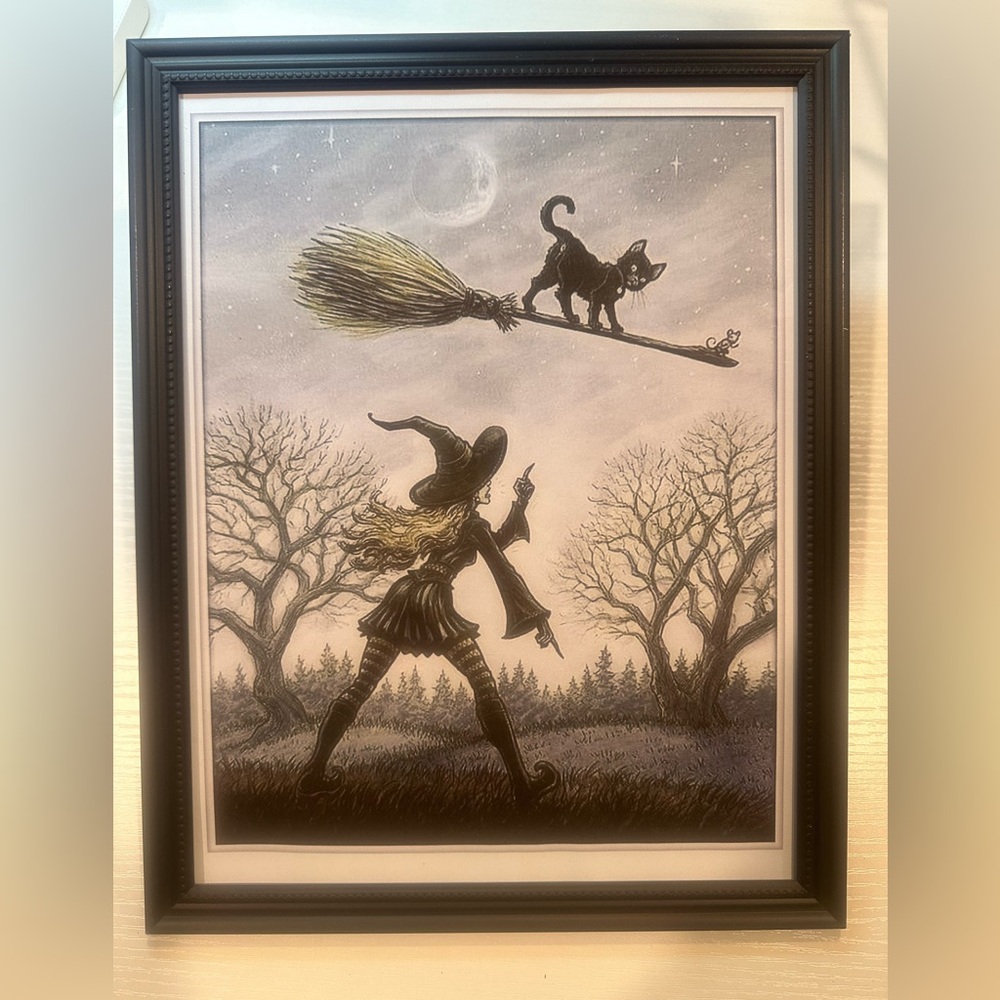 Framed 8x10" Art Print of the Witch's Broom Joyride!
